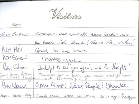 visitor book